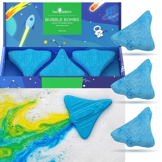 Blast Off Bubble Bath Bombs — Rocket Berry Blast (3 Pack) - Two Sisters Spa