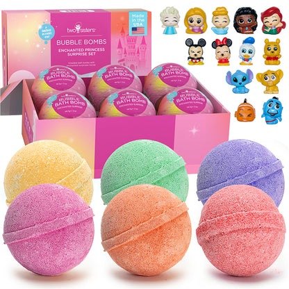 Enchanted Bath Bombs for Girls with Surprise Toys Inside 6 Pack