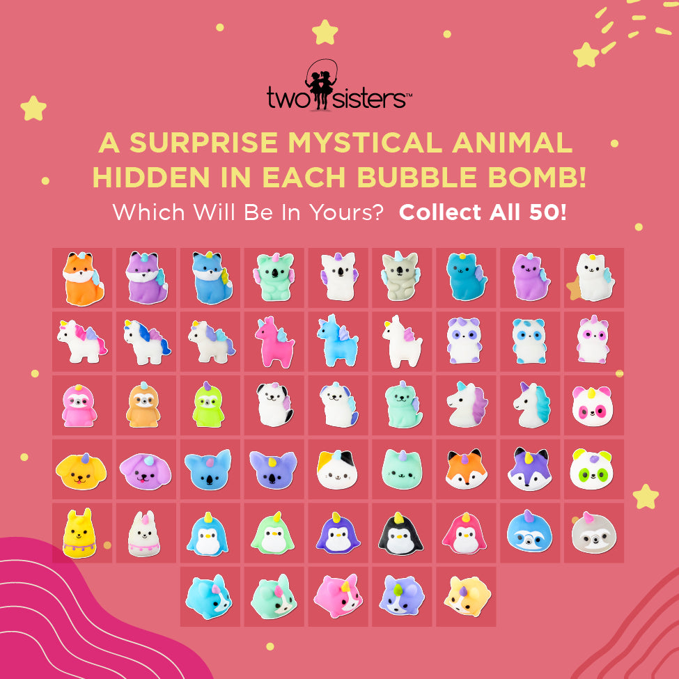 6 Mystical Animal Squishy Surprise Bubble Bath Bombs